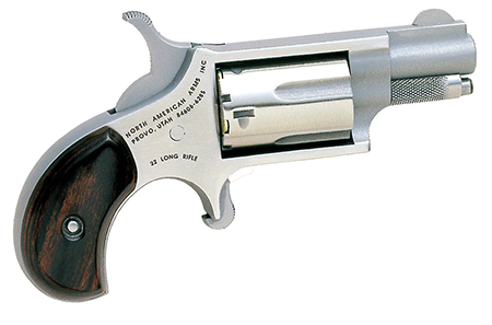 North American Arms Mini-Revolver .22 LR 5rd 1.13" Barrel Stainless Steel Finish Rosewood Birdshead Grip CA Compliant