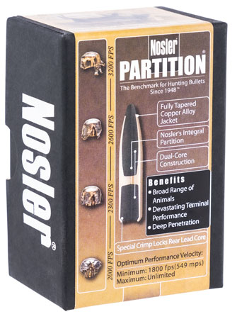 Nosler 16330 Partition  30Cal 165gr Spitzer 50/Box