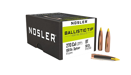 Nosler 270 Winchester 150 Grain Ballistic Tip Spitzer Rifle Bullets Box of 50