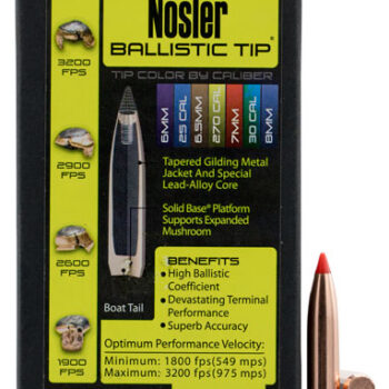 Nosler 7mm 150gr Ballistic Tip Spitzer Hunting Rifle Bullets 50 Count