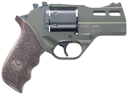 Chiappa Firearms Rhino 30SAR .357 Mag, CA Compliant, 6-Round, 3" Green Cerakote Barrel & Frame, Blued Cylinder, Walnut Grip, Exposed Hammer