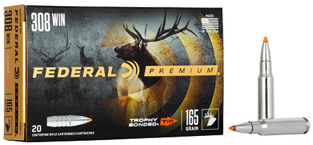 Federal Premium .308 Winchester 165gr Trophy Bonded Tip Rifle Ammunition 20 Rounds Per Box