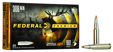 Federal Premium .308 Winchester 180gr Trophy Bonded Tip Rifle Ammunition 20 Rounds