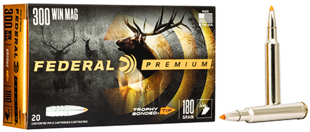 Federal Premium .300 Winchester Mag 180gr Trophy Bonded Tip Rifle Ammunition 20 Rounds