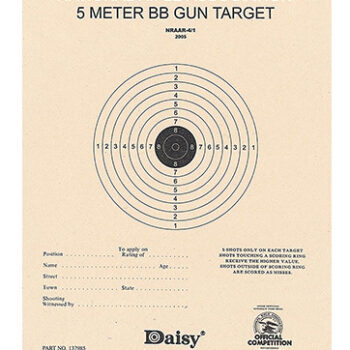 Daisy 408 NRA 5-Meter Target Paper Bullseye Hanging 50-Pack Black/White