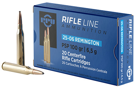 PPU 25-06 Remington 100gr Pointed Soft Point Rifle Ammunition 20 Rounds Per Box