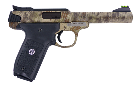 Smith & Wesson SW22 Victory Full Size .22 LR, 10+1, 5.50" Kryptek Highlander Match Grade Steel Barrel & Frame, Black Textured Grip, Thumb Safety