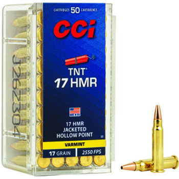 CCI TNT 17 HMR 17 Grain Jacketed Hollow Point Rimfire Ammunition