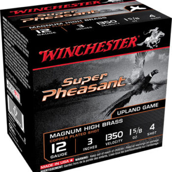 Winchester Super Pheasant Magnum High Brass 12 Gauge 3" 1 5/8 oz #4 Shot, 25-Box/10-Case