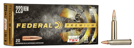 Federal Premium .223 Remington 55gr Barnes TSX Ammunition 20 Rounds Per Box