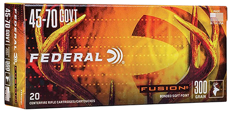 Federal Fusion .45-70 Government 300gr Bonded Soft Point Rifle Ammunition 20 Rounds