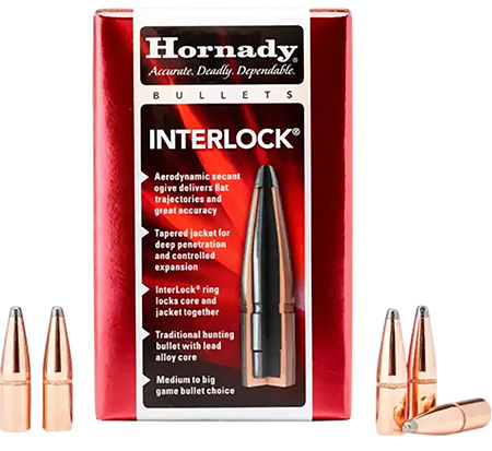Hornady 3090 InterLock 30 Cal .308 220 gr Round Nose 100 Per Box/ 15 Case 3 Hornady 3090 InterLock 30 Cal .308 220 gr Round Nose 100 Per Box/ 15 Case