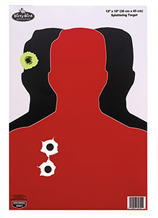 Birchwood Casey Dirty Bird Silhouette Tagboard Pistol Target 12x18 Inch Black Red White Splatter 8-Pack