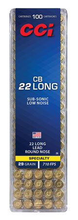 CCI 22 LR Subsonic Ammunition 29gr Lead Round Nose 100 Rounds