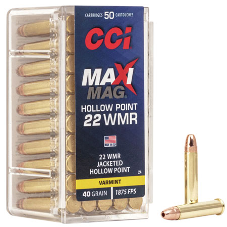 CCI 22 WMR Maxi-Mag 40gr JHP Rimfire Ammunition 50 Rounds