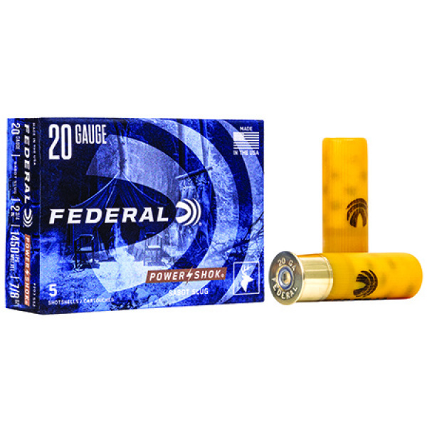 Federal Power-Shok 20 Gauge 2.75″ 7/8oz Sabot Slug 5-Pack