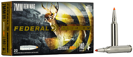 Federal Premium 7mm Remington Mag 140gr Trophy Bonded Tip Rifle Ammunition 20 Rounds