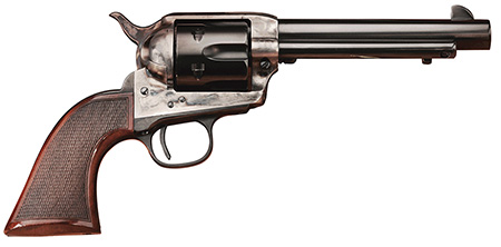 Taylors & Company Smoke Wagon Deluxe .45 Colt, 6-Round, 4.75" Blued Barrel & Cylinder, Color Case Hardened Frame, Checkered Walnut Grip