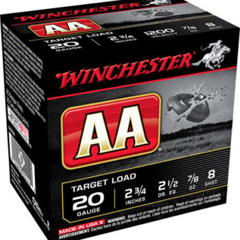 Winchester 20 Gauge 2.75" 7/8oz 8 Shot Shotgun Ammunition 25 Rounds per Box