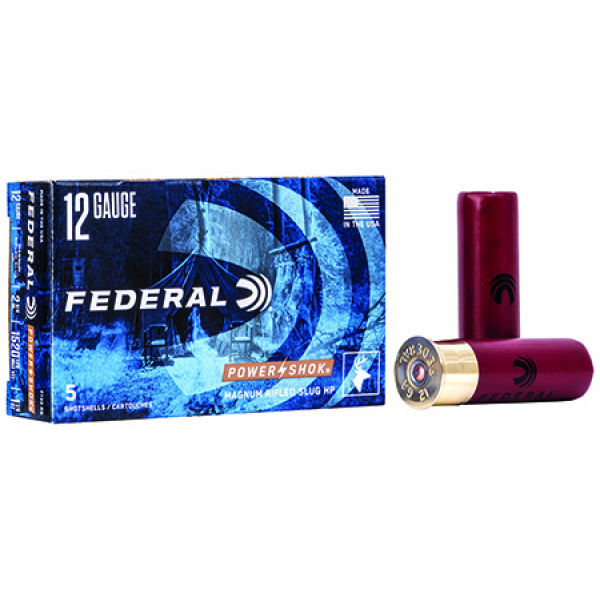 Federal Power-Shok 12 Gauge 2.75″ 1.25oz Rifled Slug, 5-Box/50-Case