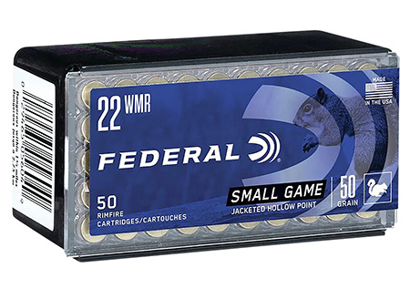 Federal .22 WMR 50gr JHP Small Game & Target Ammunition 50 Rounds