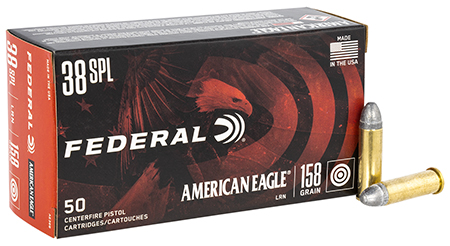 Federal American Eagle 38 Special 158gr LRN Handgun Ammunition 50 Rounds Per Box 20