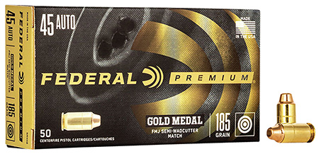 Federal .45 ACP 185gr FMJ Brass – 50rd