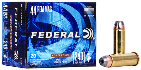 Federal 44 Remington Mag 240gr JHP Power-Shok Handgun Ammo (20 Rounds)