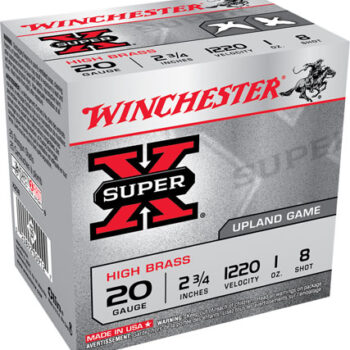 Winchester Super X 20 Gauge 2.75" 1oz #8 Shot High Brass 25ct Shotgun Ammunition