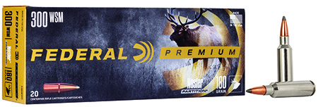Federal Premium 300 WSM Ammo 180 gr Nosler Partition - 20 Rounds