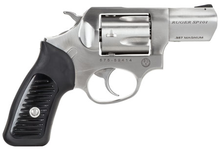 Ruger SP101 357 Mag 5rd 2.25" Satin Stainless Revolver with Black Rubber Grip