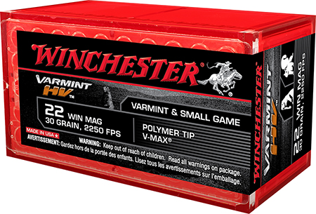 Winchester 22WMR Varmint HV Ammunition 30gr Hornady V-Max 50 Rounds