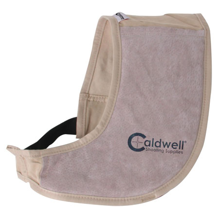 Caldwell Field Recoil Shield - Tan Cloth with Leather Pad Ambidextrous