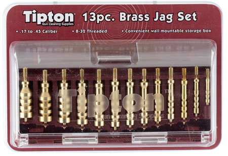 Tipton Jag Set 13-Piece Multi-Thread Brass with Storage Box for Gun Cleaning