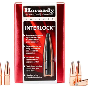 Hornady 2640 InterLock  6.5mm .264 160 gr Round Nose 100 Per Box/ 15 Case