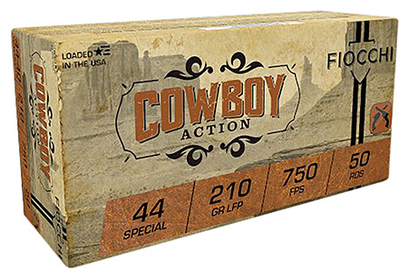 Fiocchi 44 S&W Special Cowboy Action 210gr Lead Flat Point Revolver Ammunition 50 Rounds