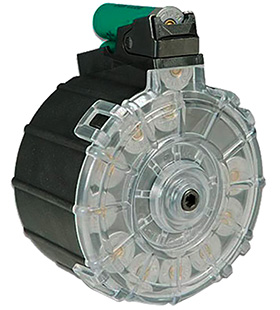 Saiga 12 Gauge 12-Round Drum Magazine Black DuPont Zytel Polymer by ProMag