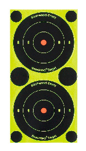 Birchwood Casey Shoot-N-C Reactive Self-Adhesive Paper Target Air/Rimfire Rifle 3" Black/Yellow Bullseye 240 Targets with Pasters