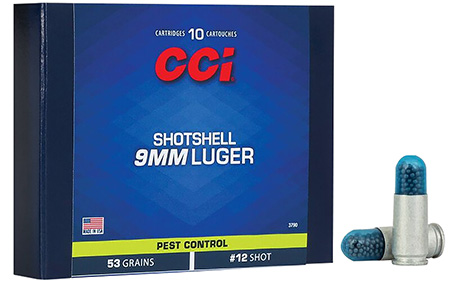 CCI Pest Control 9mm 53gr #12 Shot Handgun Ammo 10-Round Box