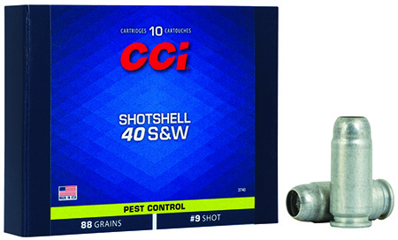 CCI Pest Control Shotshell 40 S&W 88gr #9 Shot Ammunition 10 Rounds Per Box 20