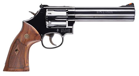 Smith & Wesson Model 586 Classic .357 Mag/.38 S&W Special +P 6" Blued Carbon Steel Barrel, 6-Round Cylinder, Square Butt L-Frame, Wood Grip with S&W Medallions