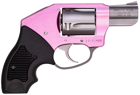 Charter Arms Undercover Lite .38 Special Revolver - 5 Shot 2" Barrel Stainless Steel/Pink Aluminum Rubber Grips