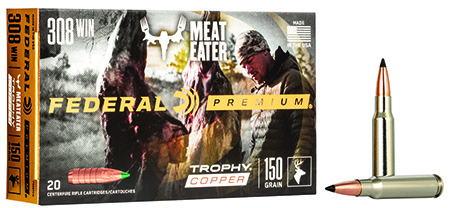 Federal Premium .308 Winchester 150gr Trophy Copper Rifle Ammunition