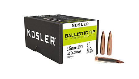 Nosler 6.5 Creedmoor 140gr Ballistic Tip Spitzer Hunting Rifle Bullets Box of 50