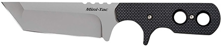 Cold Steel Tac Mini 3.75" Fixed Blade Knife AUS-8A Stainless Steel Tanto Plain Edge Black Griv-Ex Handle
