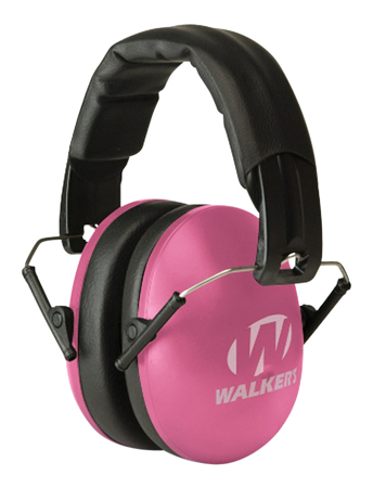 Walker's Game Ear Youth/Women Folding Ear Muffs 27 dB Noise Reduction Rating Pink/Black
