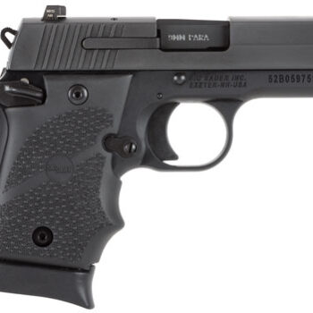 SIG SAUER P938 Micro-Compact 9mm 3" Barrel 7+1 Capacity Black Nitron Stainless Steel Hogue Rubber Grip