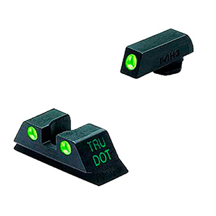 Meprolight USA 102243101 Tru-Dot  Green Tritium White Outline Front Sight-Green Tritium White Outline Rear Sight Glock 17/19/22/23