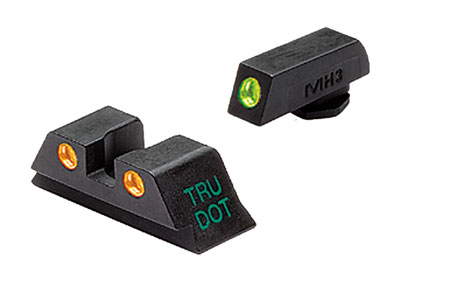 Meprolight Tru-Dot Green Tritium White Outline Front & Rear Sights for Glock 17 19 22 23