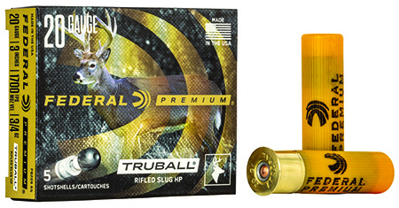 Federal PB209RS Premium Vital-Shok TruBall 20 Gauge 3" 3/4oz Rifled Slug Shotshells
